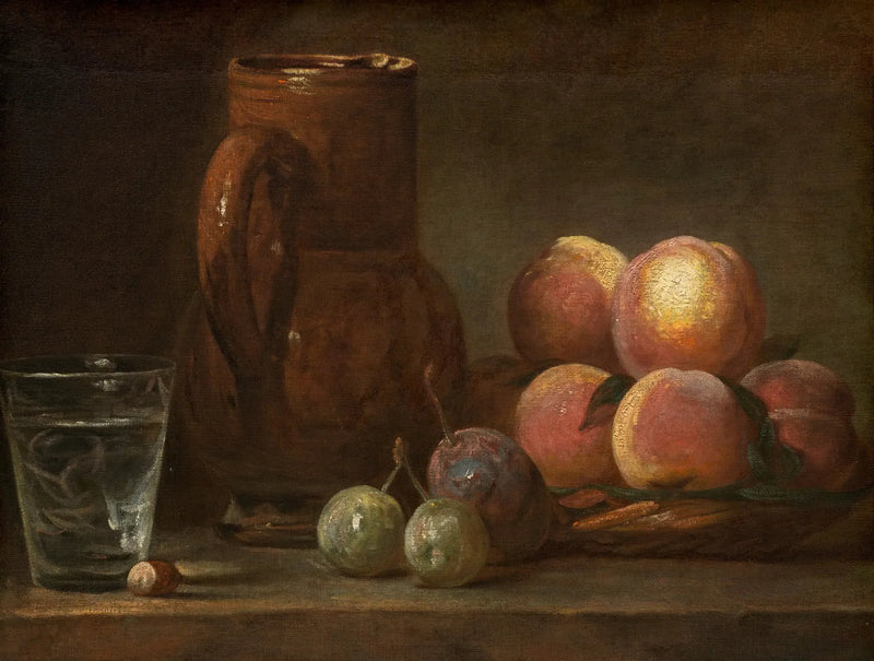 Frutas, una jarra y un vaso - Jean Simeón Chardin