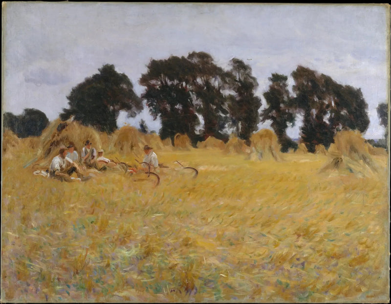 Cosechadores descansan en un campo de trigo - John Singer Sargent