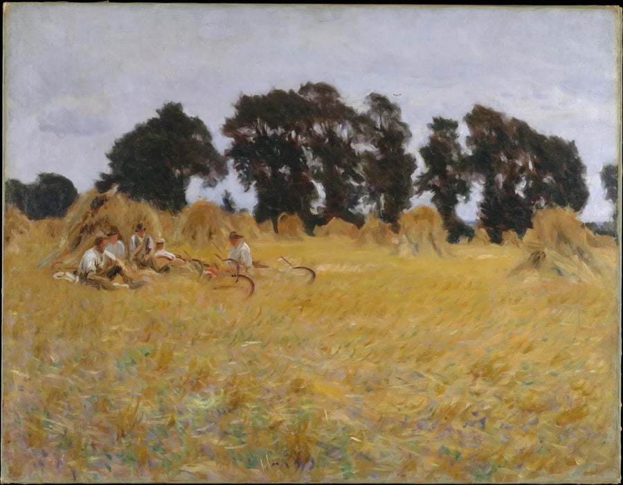 Cosechadores descansan en un campo de trigo - John Singer Sargent