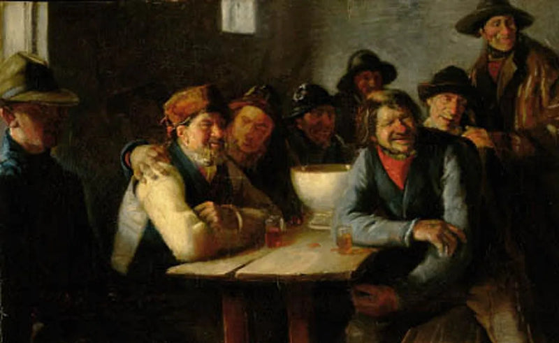 Pescadores alrededor del estanque de ponche. -Michael Peter Ancher