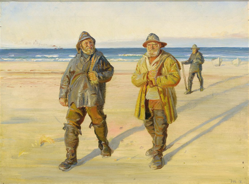 Pescadores regresando de la playa norte de Skagen. -Michael Peter Ancher