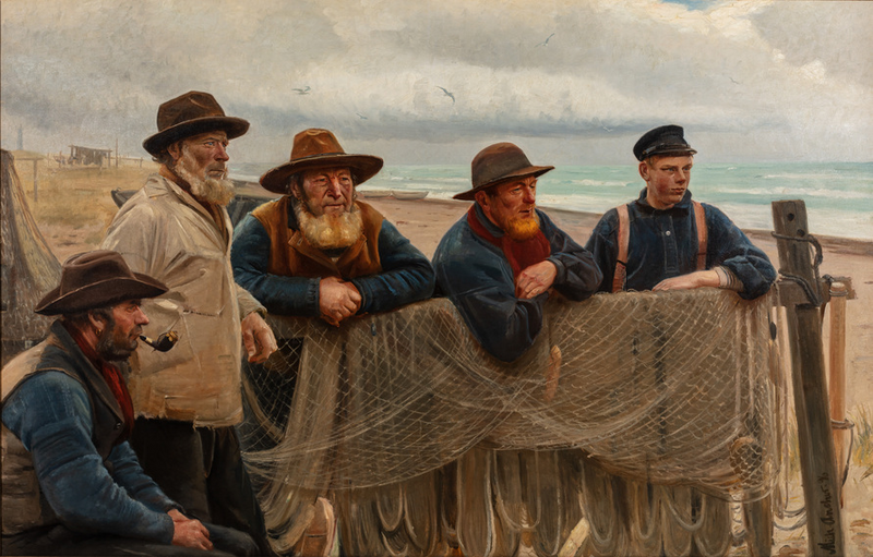 Pescadores en la playa. -Michael Peter Ancher