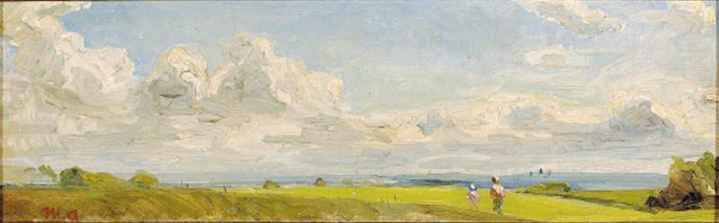 Gente caminando en un paisaje de verano. - Michael Peter Ancher