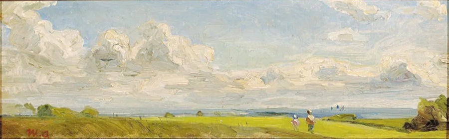 Gente caminando en un paisaje de verano. - Michael Peter Ancher