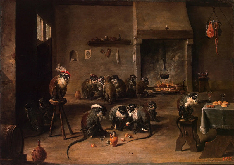 Unos monos en la cocina - David Teniers el Joven