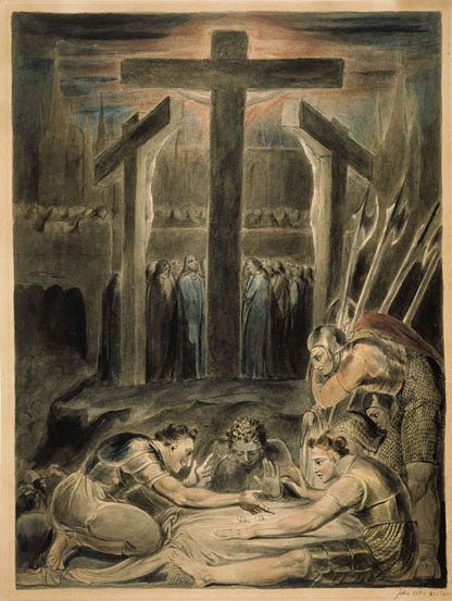 Soldados sortean la ropa de Cristo - William Blake