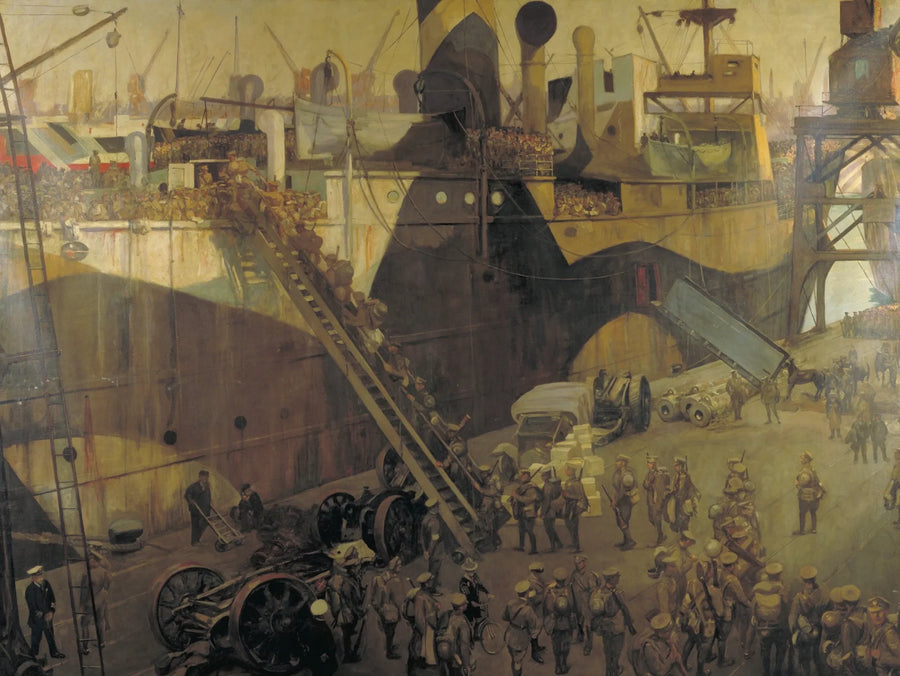 Las tropas se embarcan en Southampton hacia el Frente Occidental - John Lavery