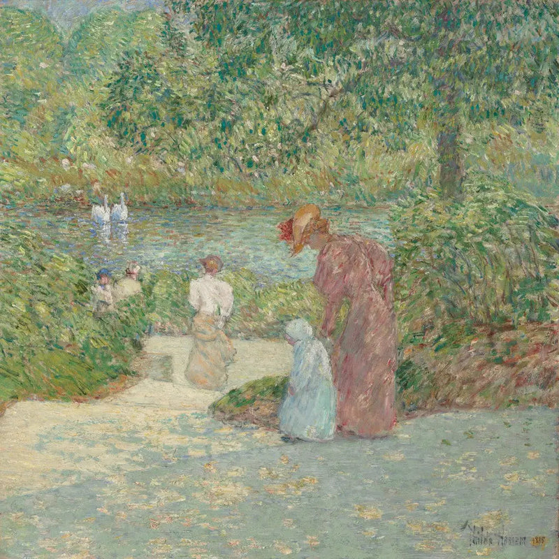 Bajar las escaleras, Central Park - Childe Hassam