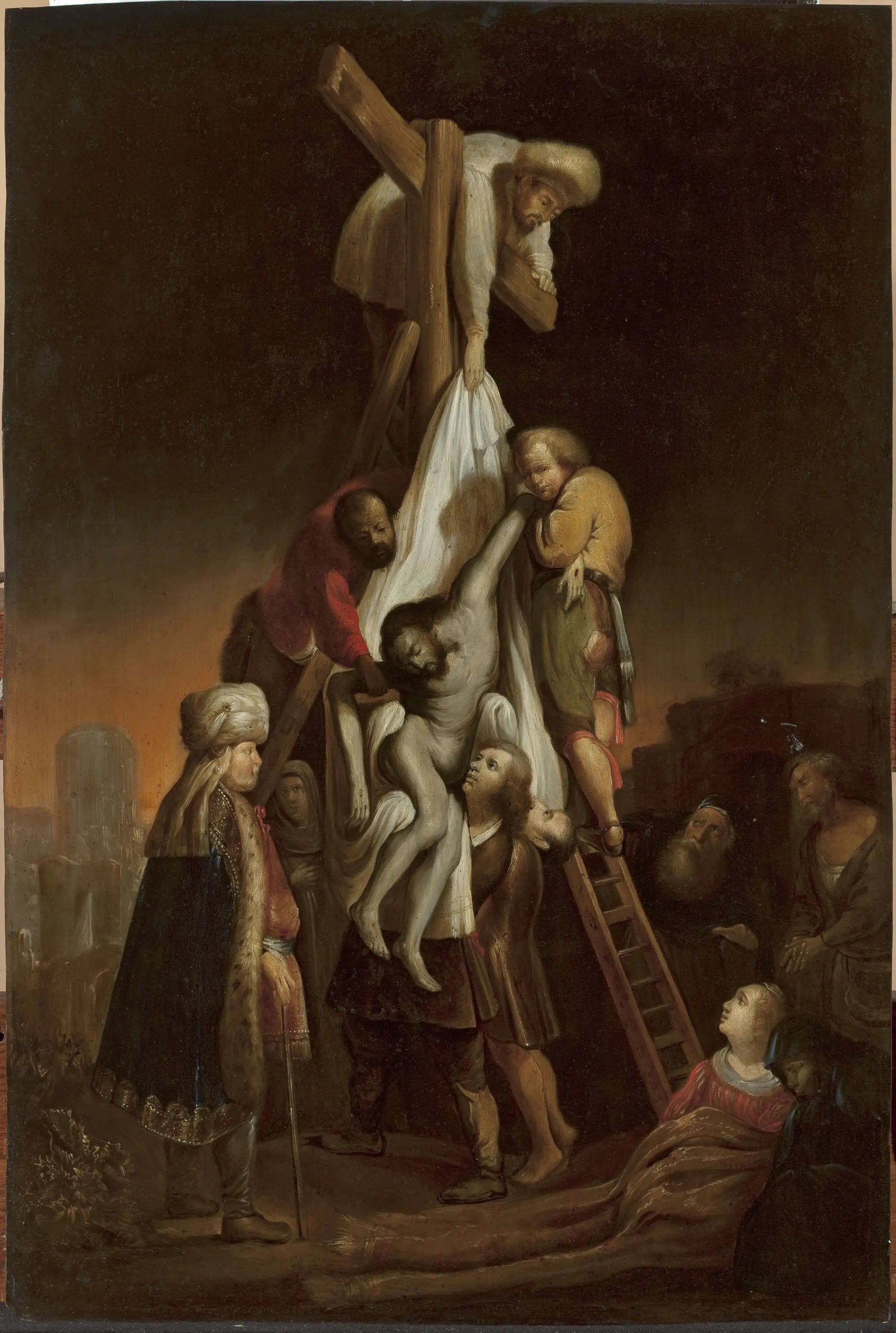 Descente de la Croix (Matthieu 27:58–59 ; Marc 15:45–46 ; Luc 23:52–53 ; Jean 19:38) - Rembrandt image 1 reproduction artisanale de tableau