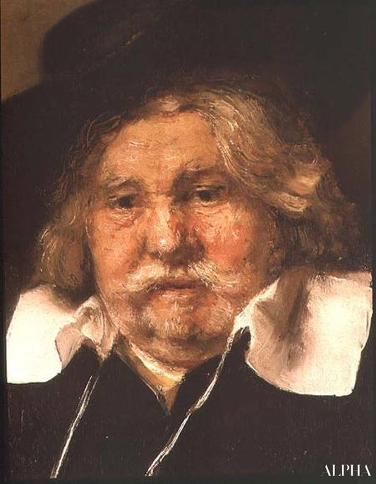 Détail d'un portrait d'un vieil homme - Rembrandt van Rijn - Reproductions de tableaux et peintures haut de gamme