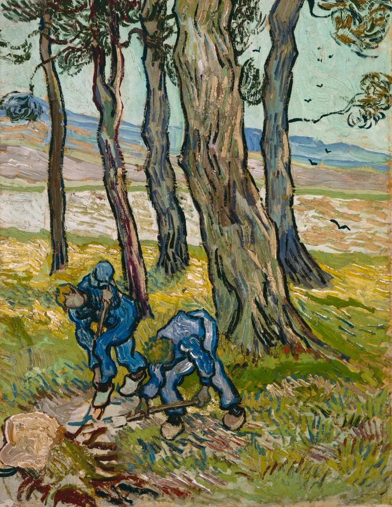 Dos cavadores entre los árboles / Los cavadores - Vincent van Gogh