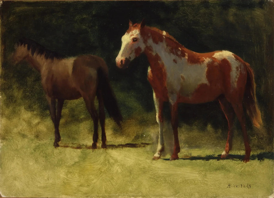Dos caballos - Albert Bierstadt
