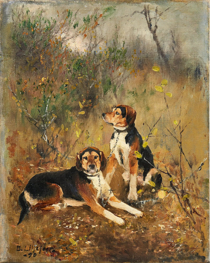Dos perros de caza – por el olfato – Bruno Liljefors