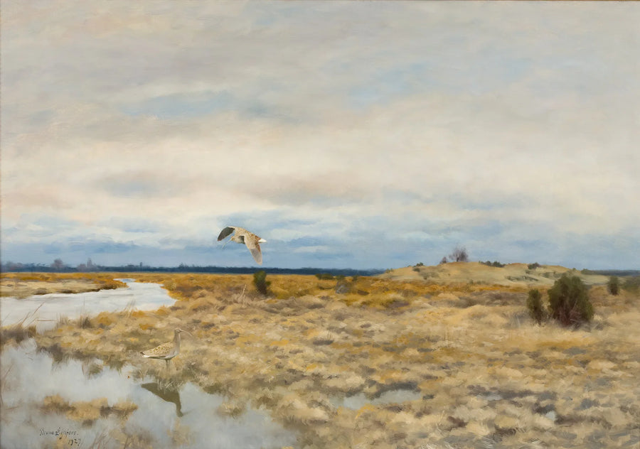Dos zarapitos en un paisaje de turba - Bruno Liljefors