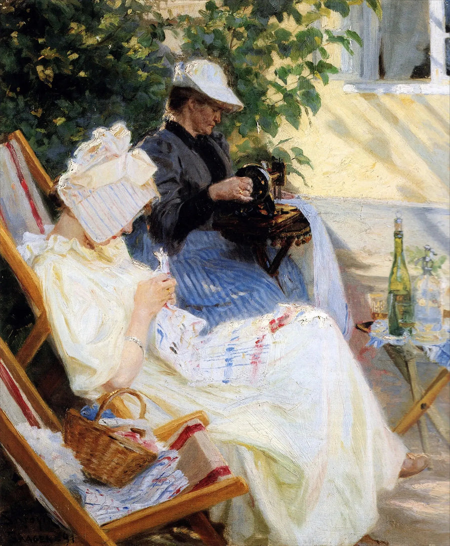 Dos damas en el jardín. Marie Krøyer y su madre. Skagen - Peder Severin Krøyer