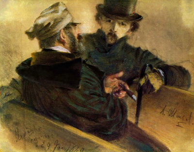 Deux électeurs en discussion - Adolph von Menzel - Alpha Reproduction