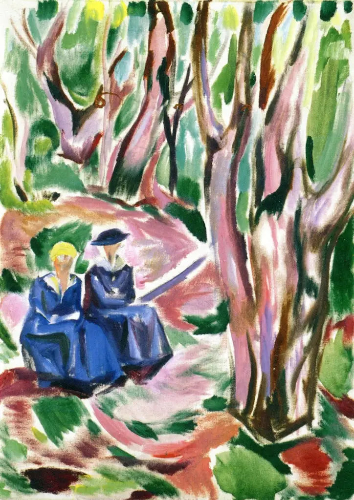 Dos Mujeres en el bosque en Ekely - Edvard Munch