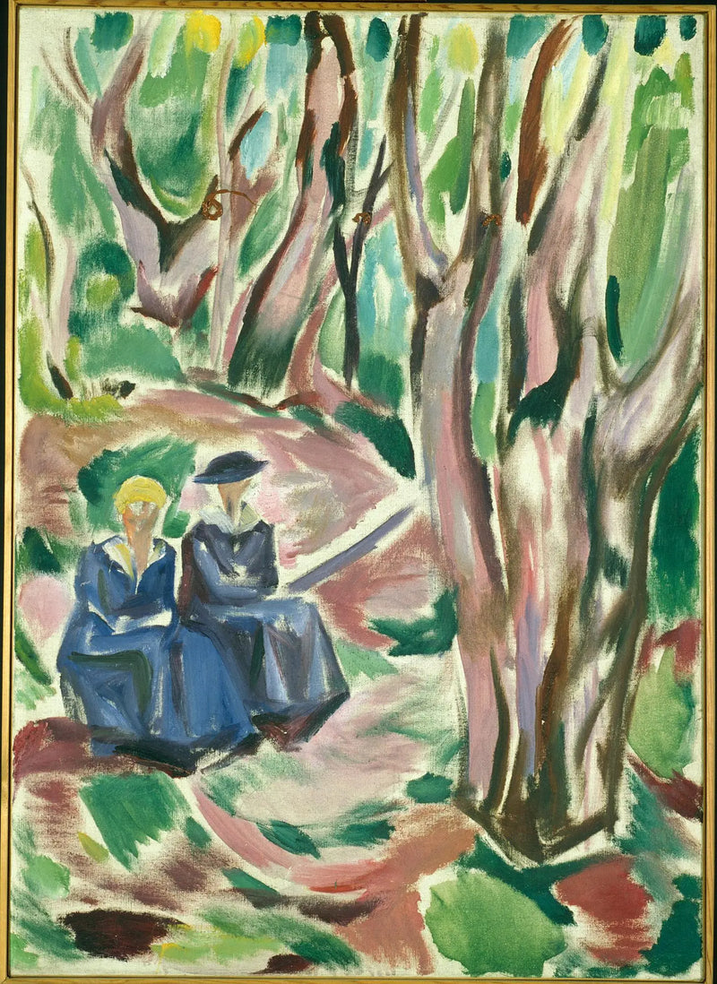 Dos Mujeres en el bosque en Ekely - Edvard Munch
