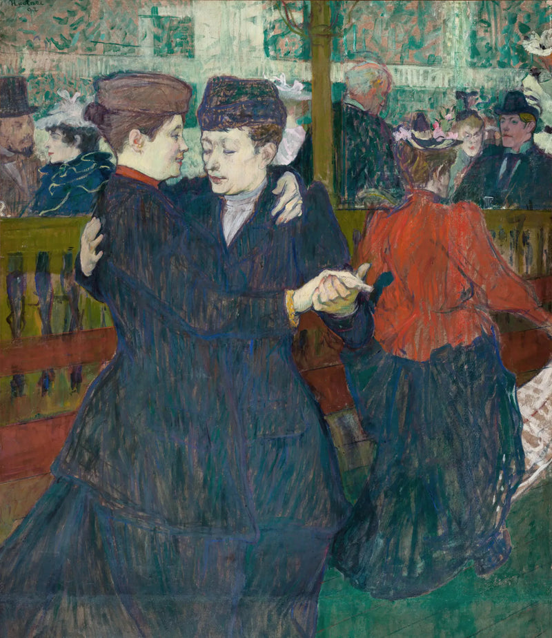 Dos mujeres bailando en el Moulin-Rouge - Henri de Toulouse-Lautrec