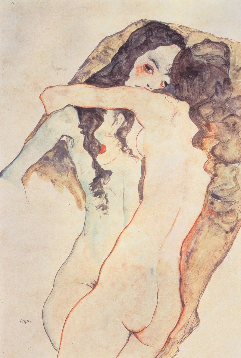 Dos mujeres besándose - Egon Schiele