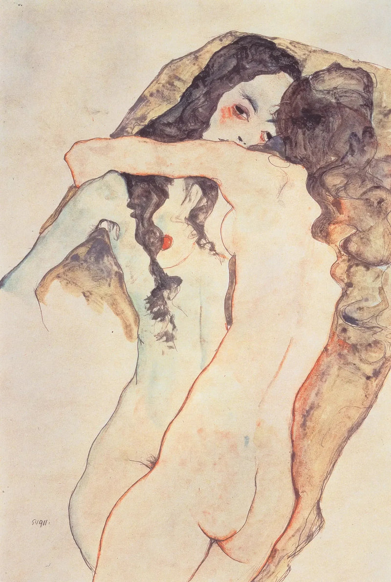 Dos mujeres besándose - Egon Schiele