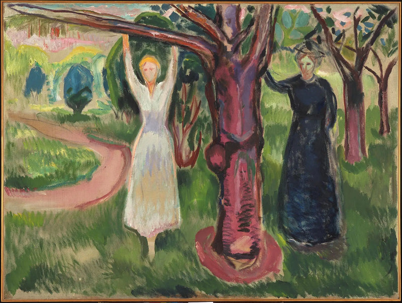 Dos mujeres bajo un árbol en el jardín - Edvard Munch
