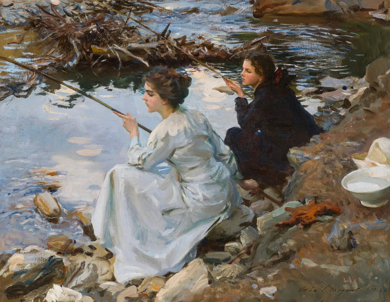 Dos chicas pescando - John Singer Sargent