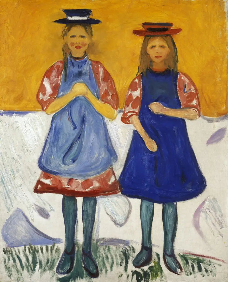 Dos chicas con delantal azul - Edvard Munch