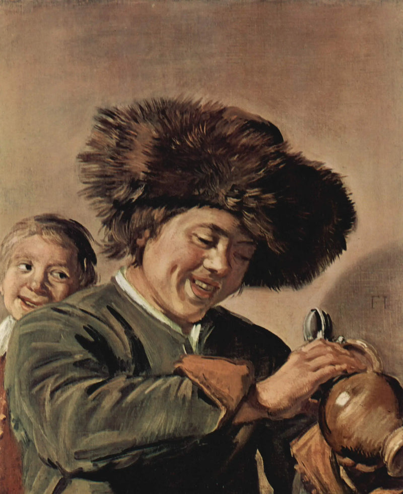 Dos niños riendo con cerveza - Frans Hals
