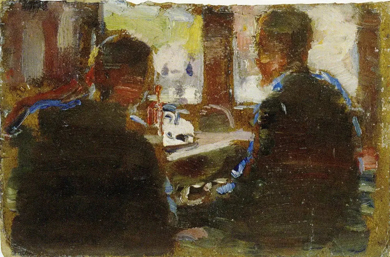 Dos hombres cerca de la ventana - Edvard Munch
