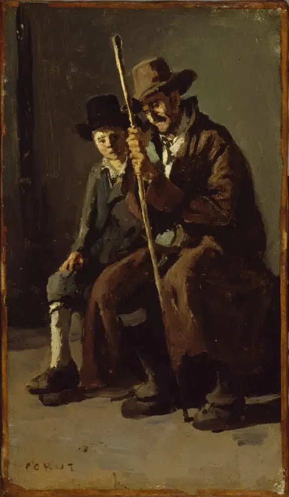 Dos italianos - Jean-Baptiste Camille Corot