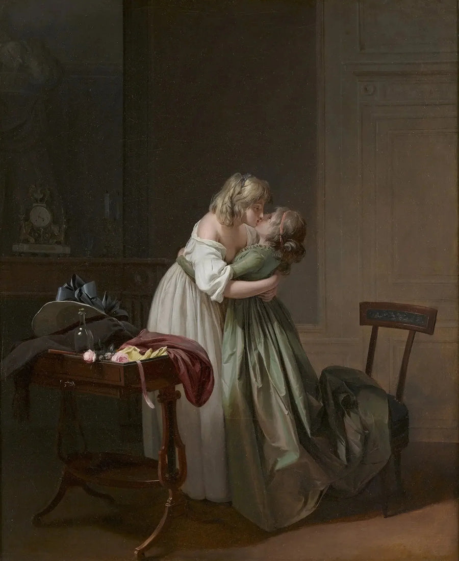 Dos jóvenes mujeres besándose - Louis-Léopold Boilly