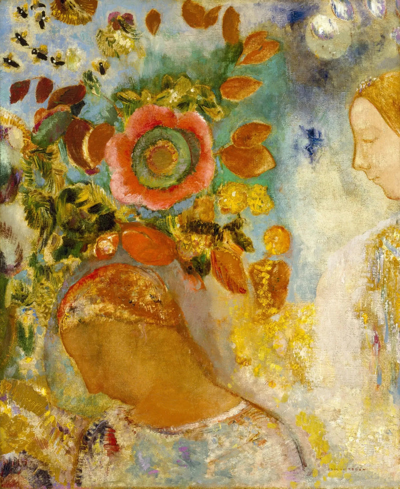 Dos jóvenes entre las flores - Odilon Redon