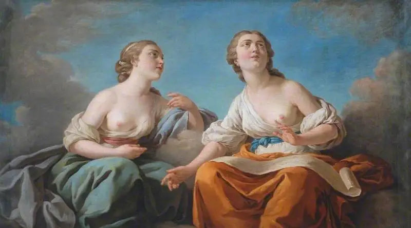 Dos musas, alegoría de los cinco sentidos - Louis Jean François Lagrenée