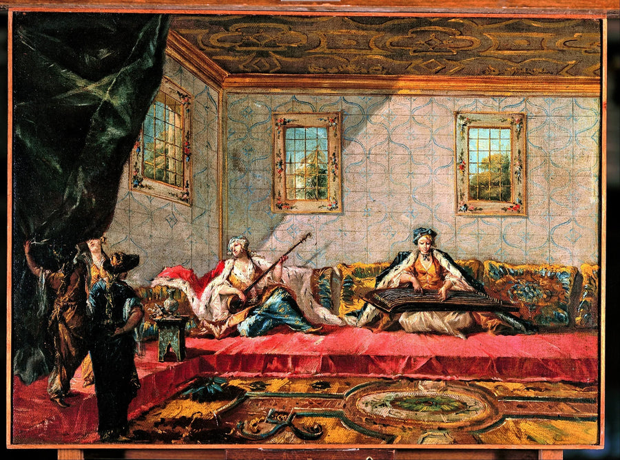 Dos odaliscas tocando música en el harén - Francesco Guardi