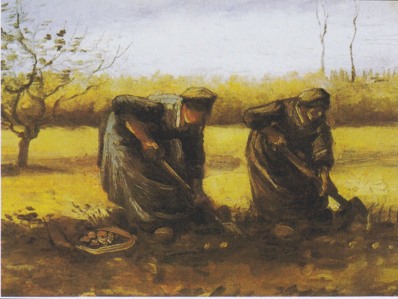 Dos campesinas cavando patatas - Vincent van Gogh
