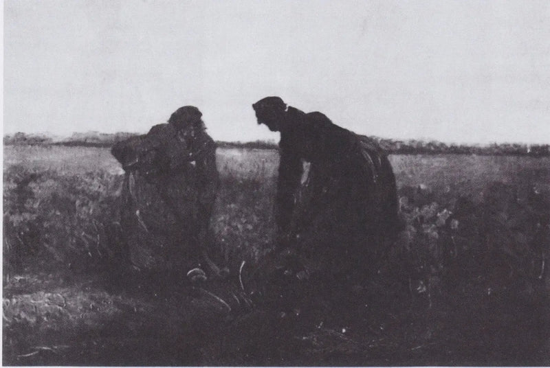 Dos campesinas cavando - Vincent van Gogh