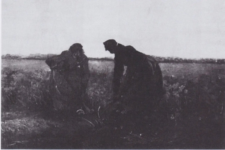 Dos campesinas cavando - Vincent van Gogh