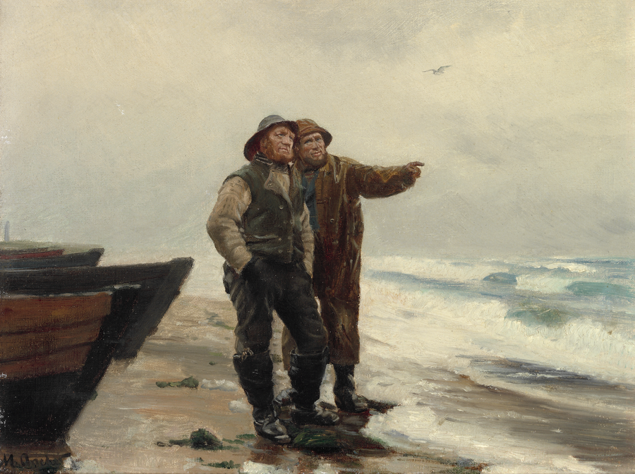 Dos pescadores, Ole Svendsen y Anthon Fedder Henriksen. -Michael Peter Ancher