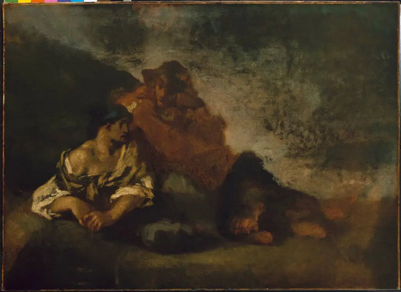 Dos personajes acostados - Jean-François Millet