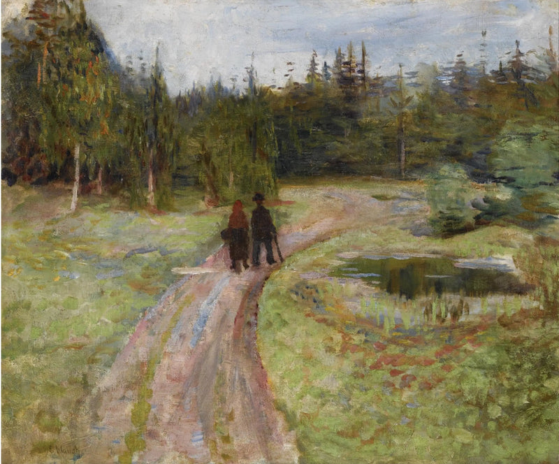 Dos Personas en el camino del bosque - Edvard Munch
