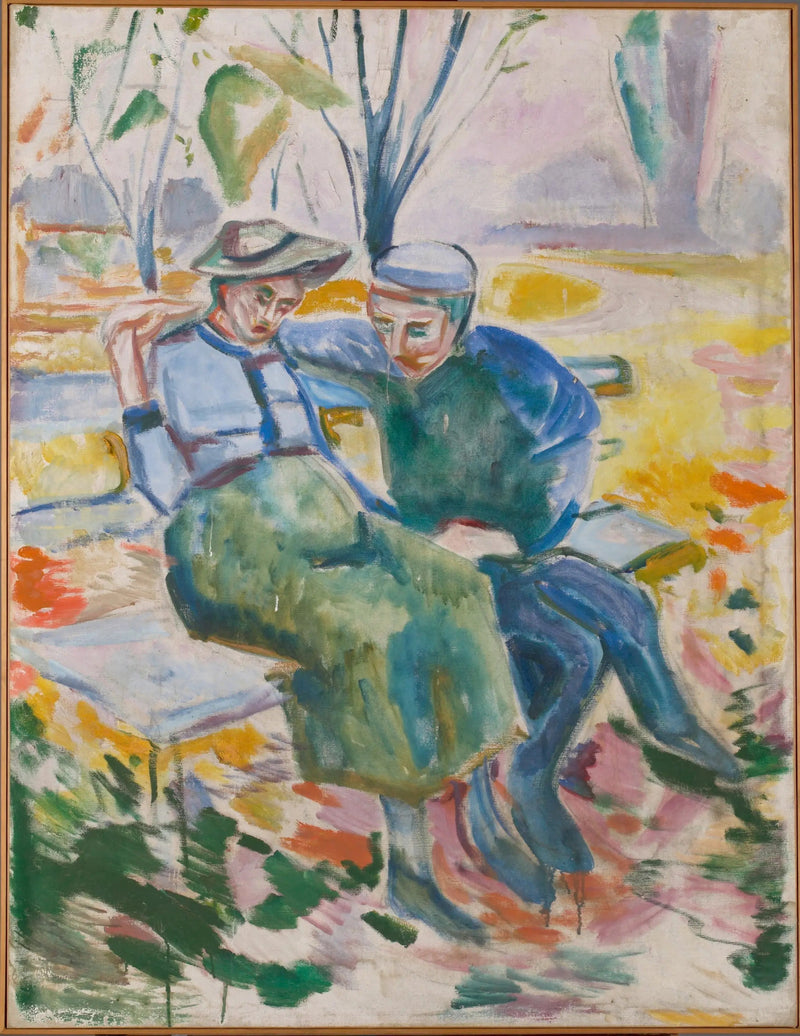 Dos personas en un banco - Edvard Munch