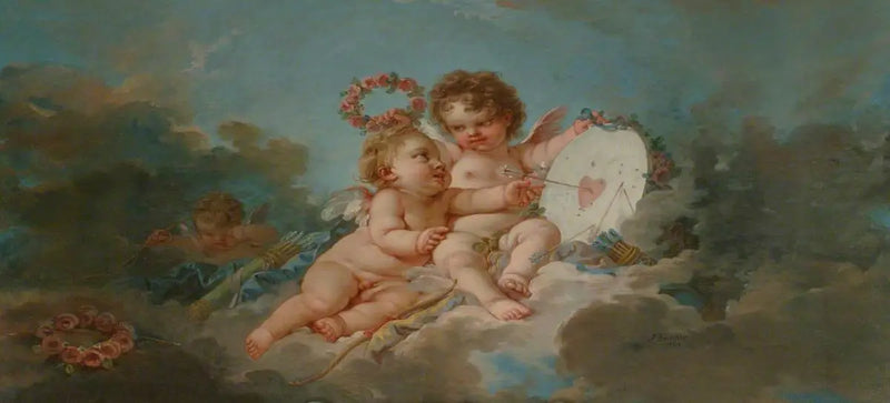 Dos ménsulas jugando con un « Heartboard » - François Boucher