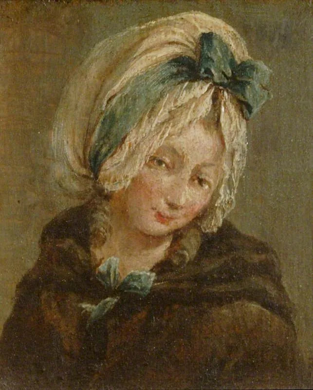 Deux tableaux : une tête de garçon et une tête de fille (diptyque, panneau de droite) - Francesco Guardi image 1 reproduction de peinture à l’huile