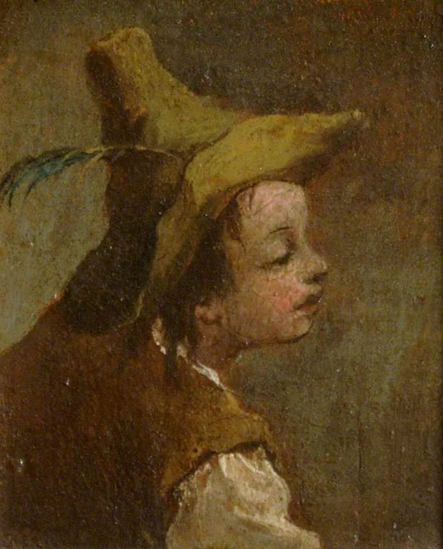 Dos cuadros: una cabeza de niño y una cabeza de niña (diptyque, panel izquierdo) - Francesco Guardi