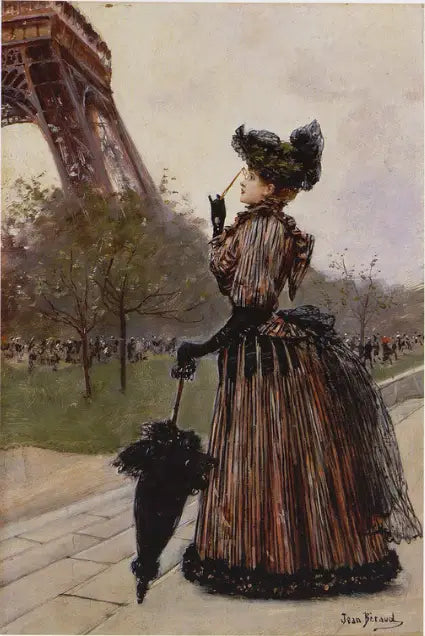 Devant la Tour Eiffel - Jean Béraud image 1 copie peinte à la main à l’huile