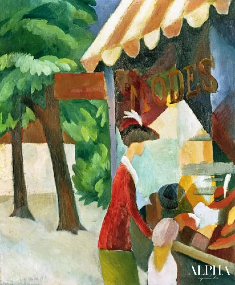 Devant le magasin de chapeau - August Macke - Reproductions de tableaux et peintures haut de gamme