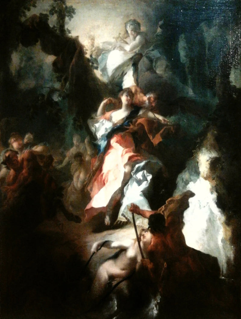 Diane, Apollon et Saturne (détail). - Franz Anton Maulbertsch
