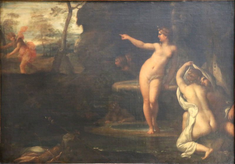 Diane en el baño sorprendida por Acteón - Annibale Carracci