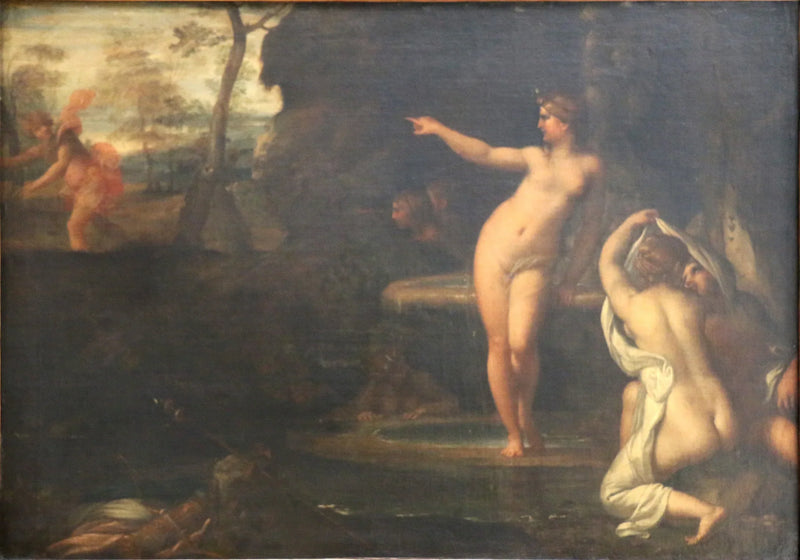 Diane en el baño sorprendida por Acteón - Annibale Carracci